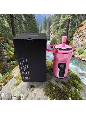 🛎️BRUMATE LEAP 12OZ PINK CHECKER WITH A MAGNETIC STRAW COVER SOLD OUT! IN HAND